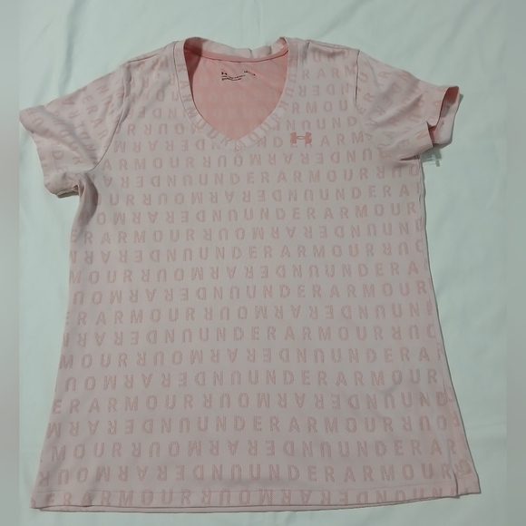 Under Armour Light Pink Logo Tee - Picture 1 of 9